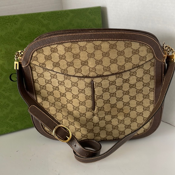 Authentic Gucci GG Canvas Leather Crossbody/Shoulder Bag . - Picture 14 of 17